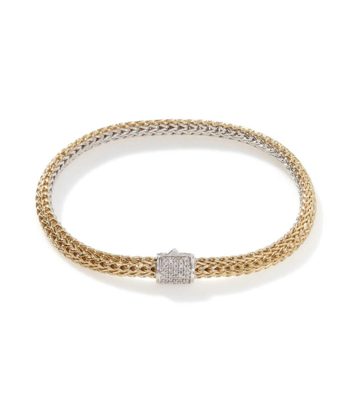 Icon Bracelet, Gold, Silver, Diamonds