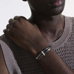 Spear Flex Cuff, Dark Silver, Diamonds - Image 2